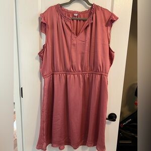 pink elastic-waist dress
